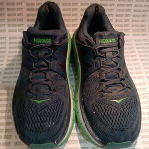 HOKA Men's Black and Green Athletic Shoes